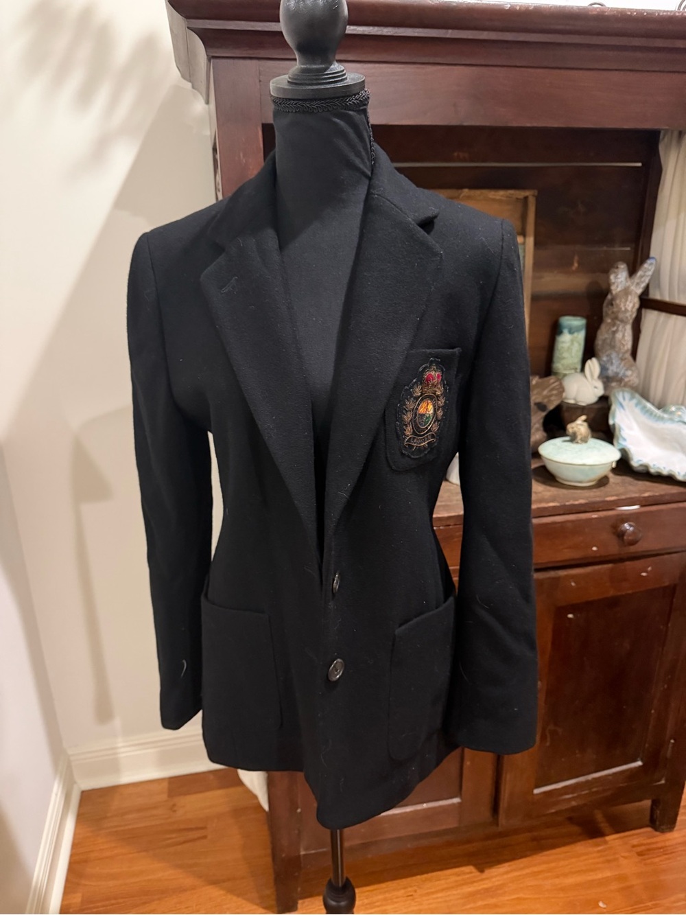 Ralph Lauren Crested Black Blazer